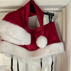 Victoria’s Secret Santa skirt and hat